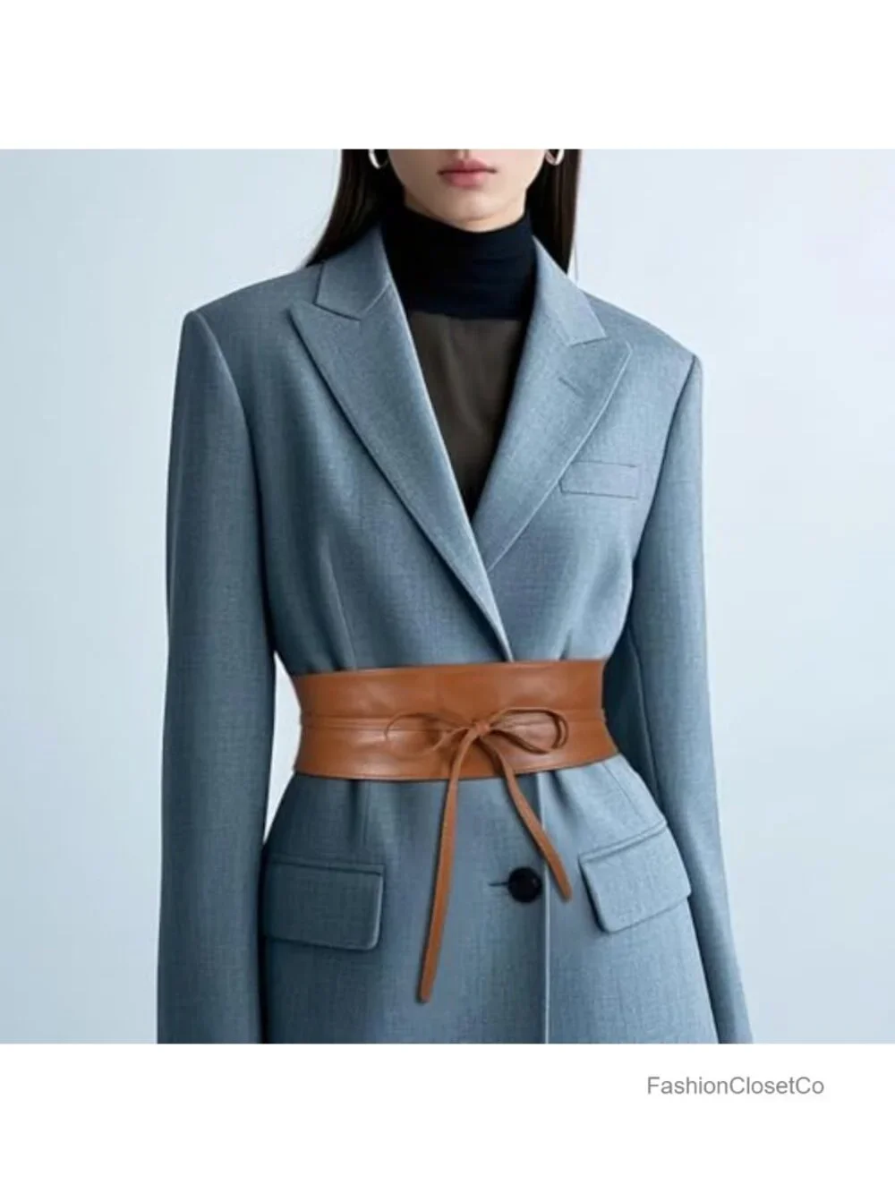 Women's Faux Leather Obi Belt Wide Wrap Waist Band